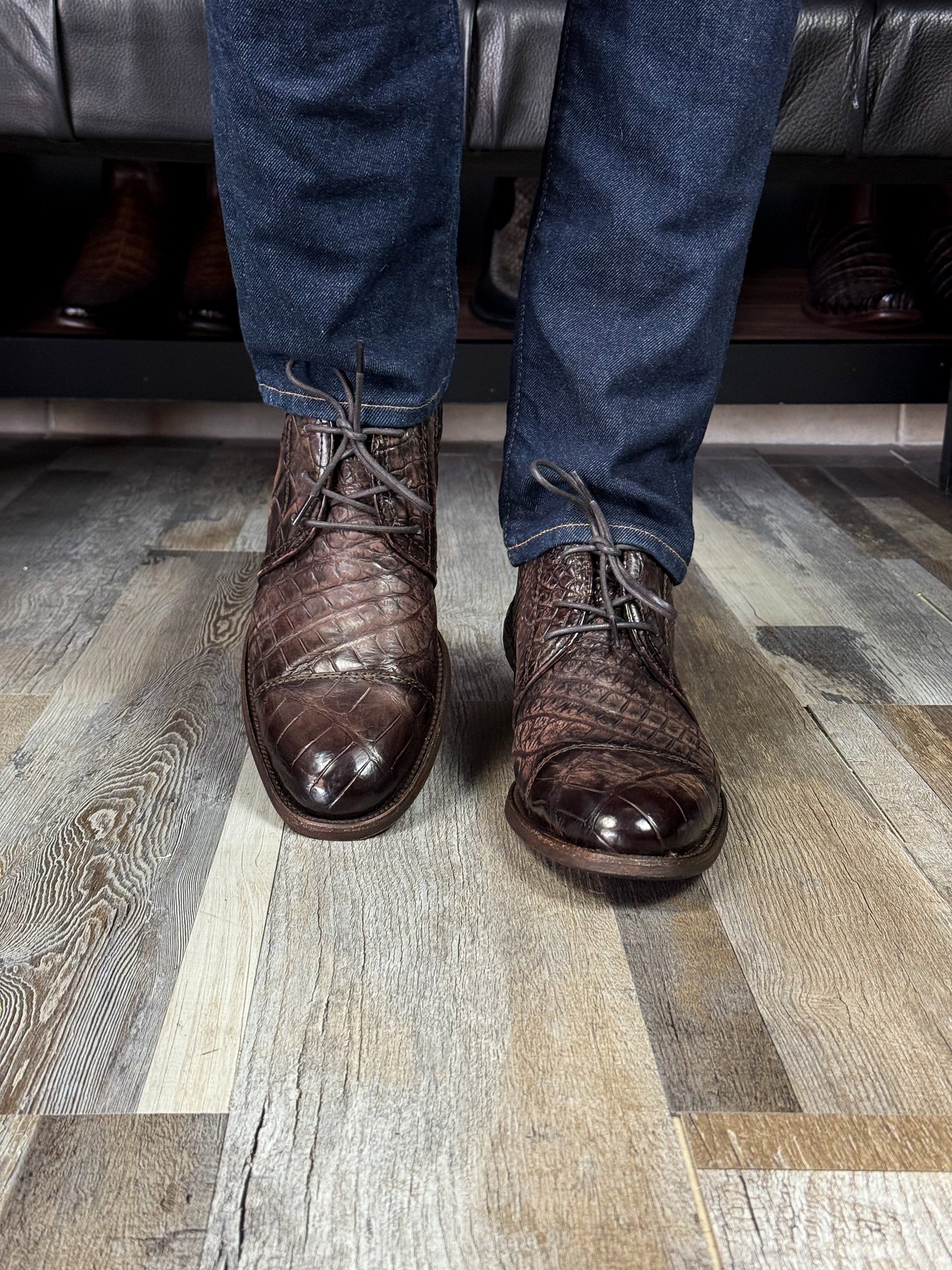 CARLO BROWN PITON BOOTS