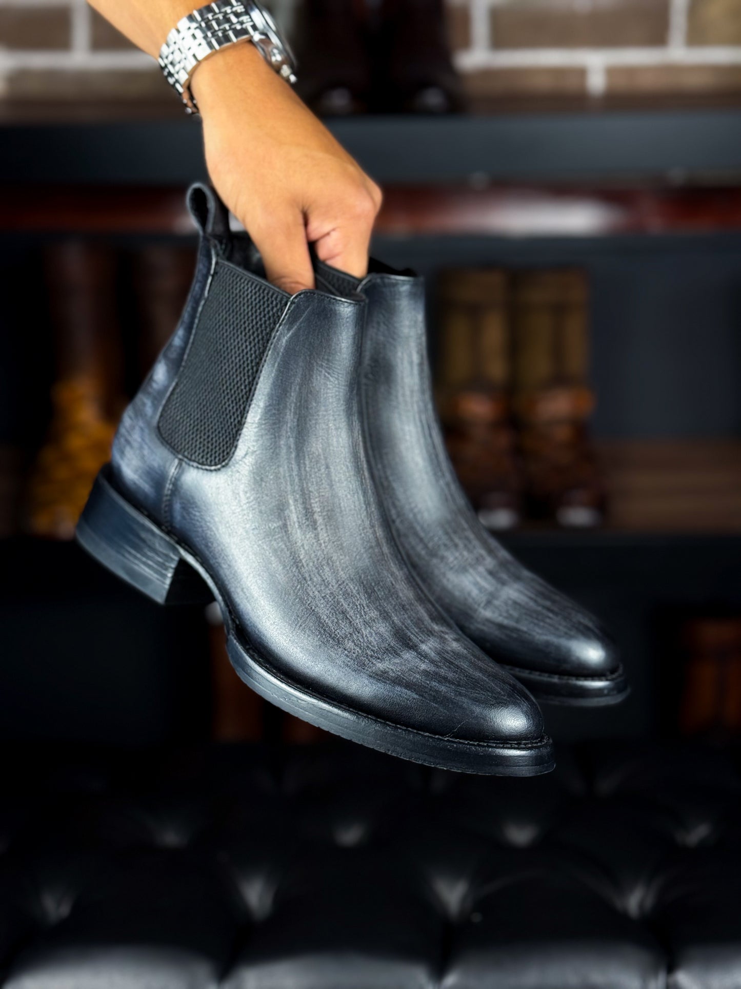 CARLO BROWN PITON BOOTS