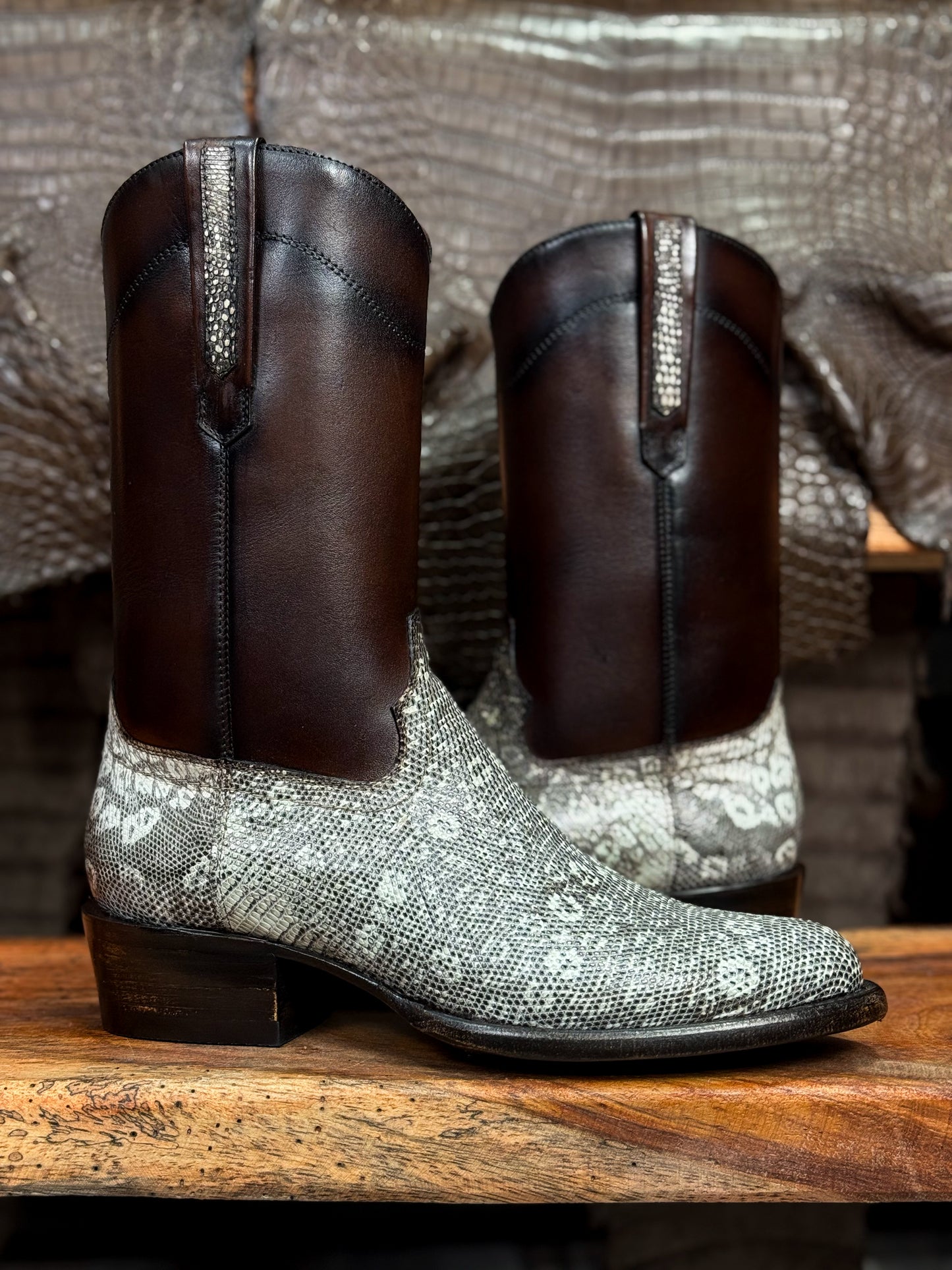 EMMA BROWN LIZARD BOOTS