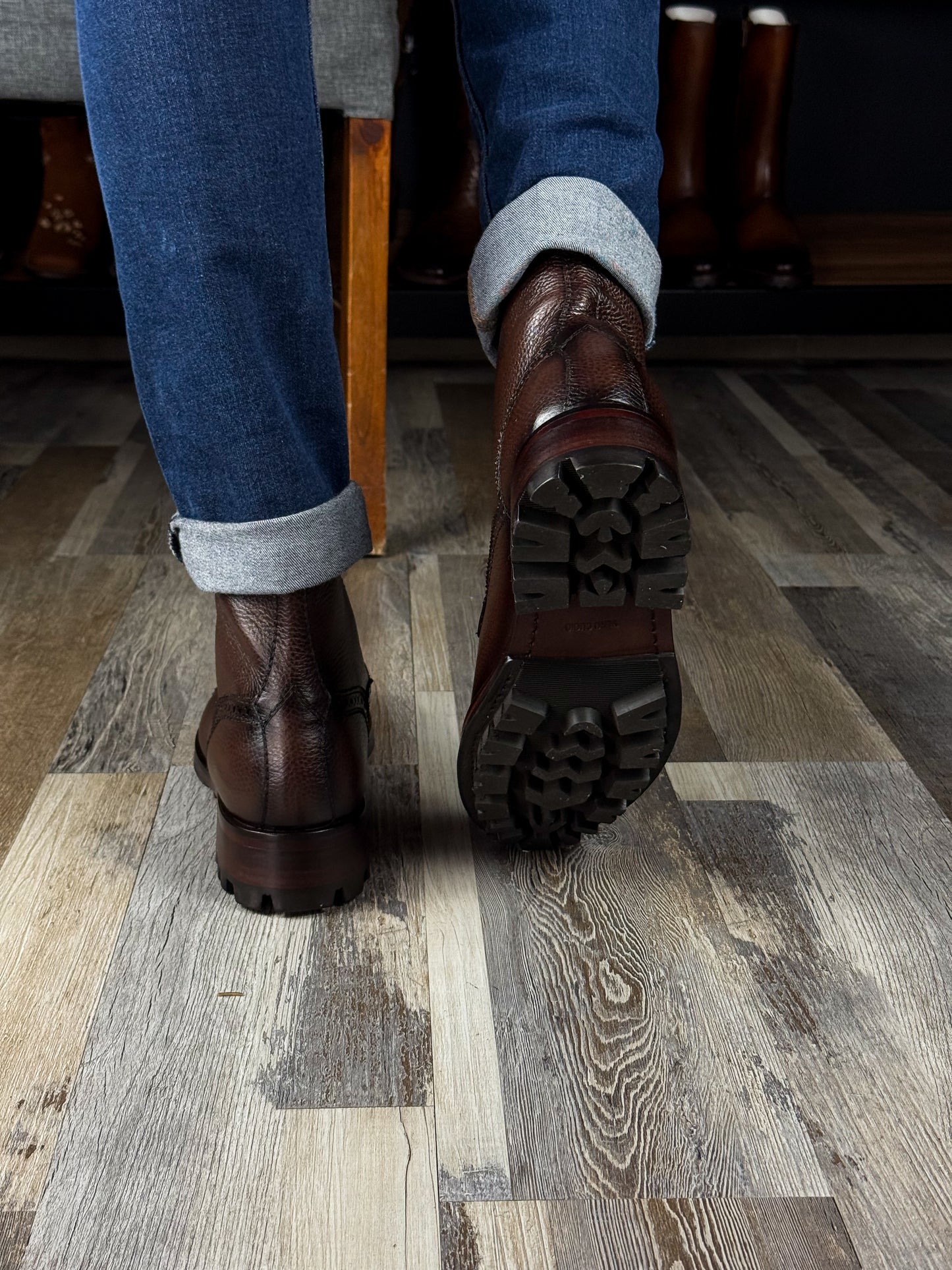 CARLO BROWN PITON BOOTS