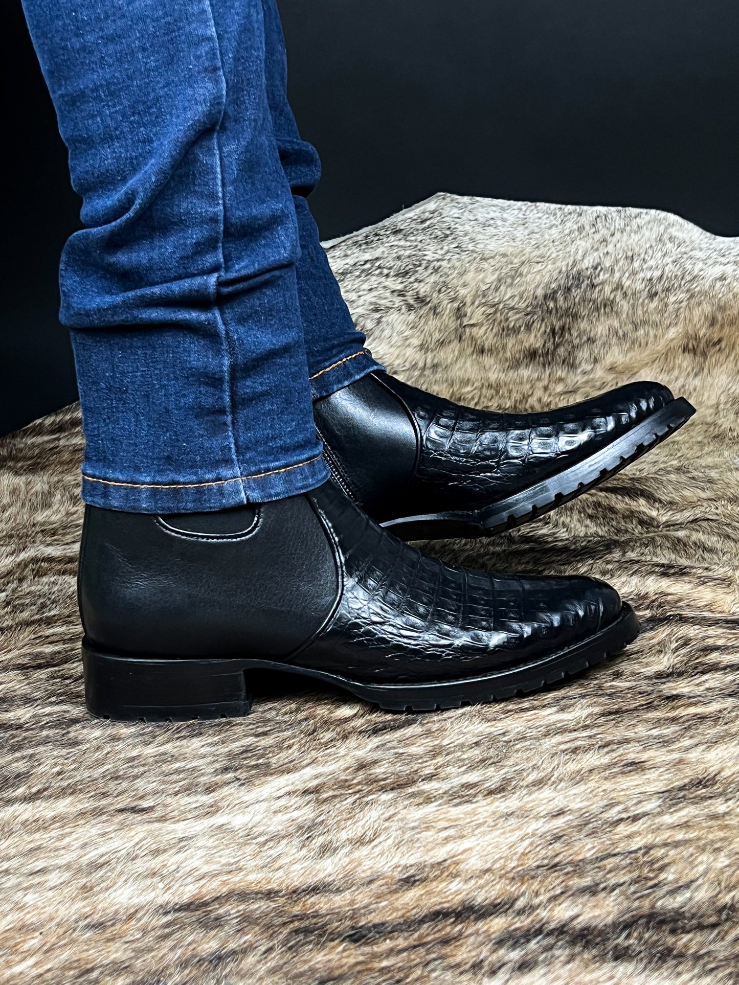 CARLO BLACK COCODRILO FUSCUS OVAL