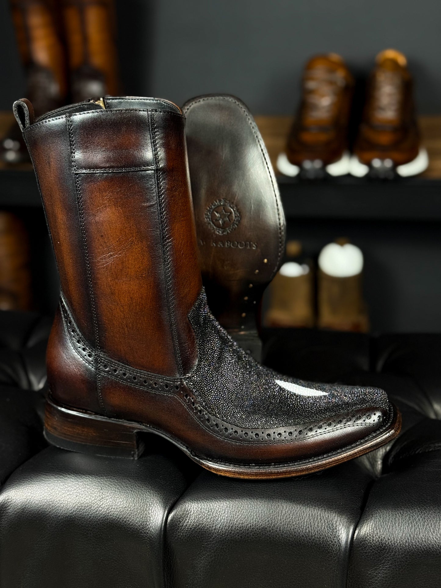 EMMA BROWN PITON BOOTS