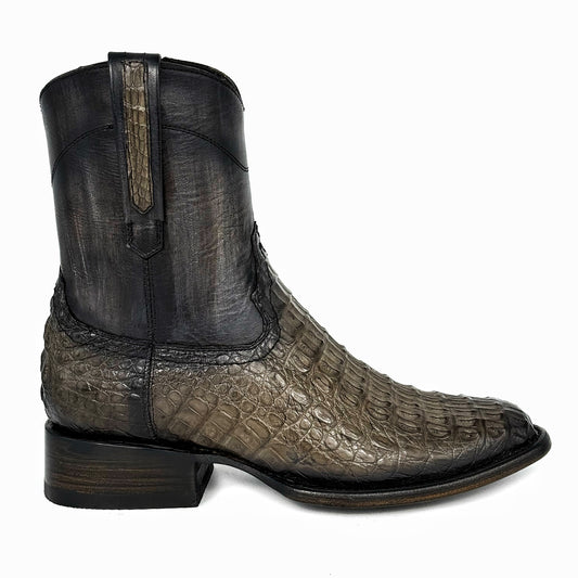 EDGAR BROWN CROCODILE BOOTS