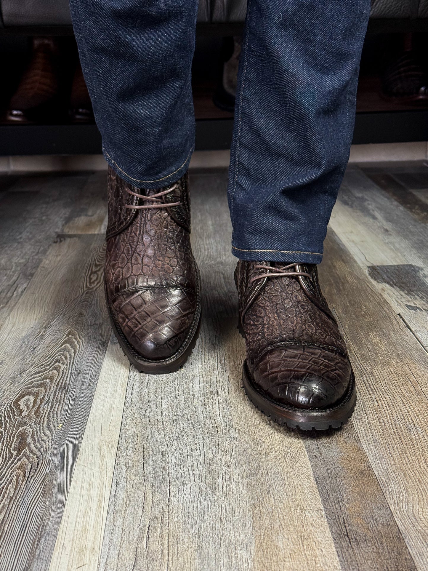CARLO BROWN PITON BOOTS