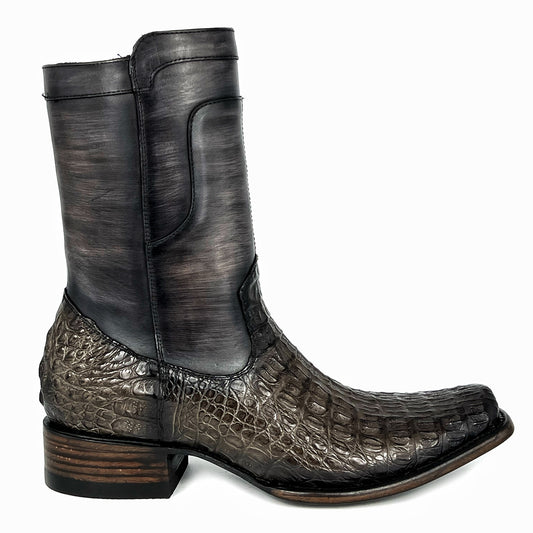 EDGAR BROWN CROCODILE BOOTS