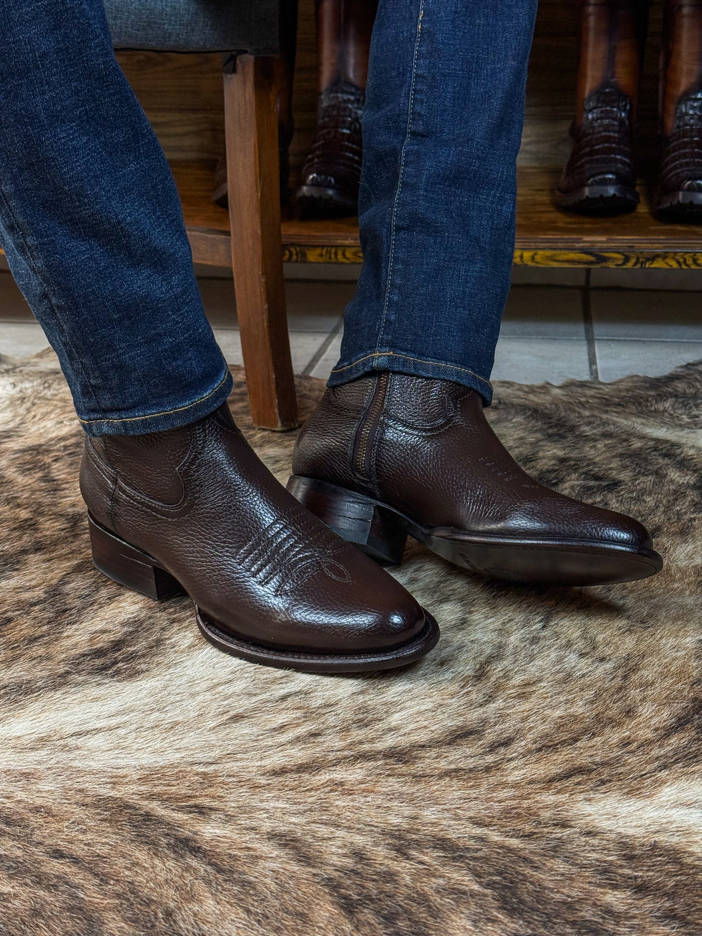 CARLO BROWN PITON BOOTS