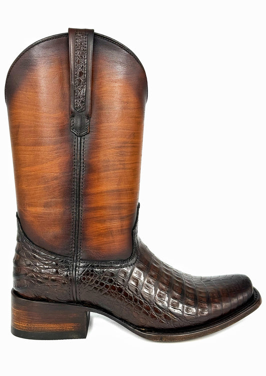 EDGAR BROWN CROCODILE BOOTS