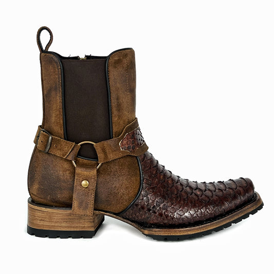 CARLO BROWN PITON BOOTS