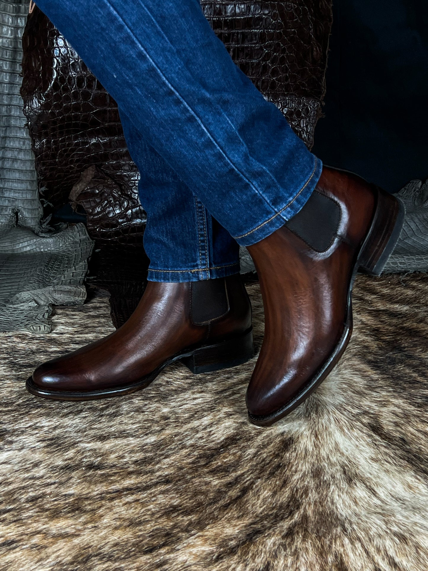 CARLO BROWN PITON BOOTS