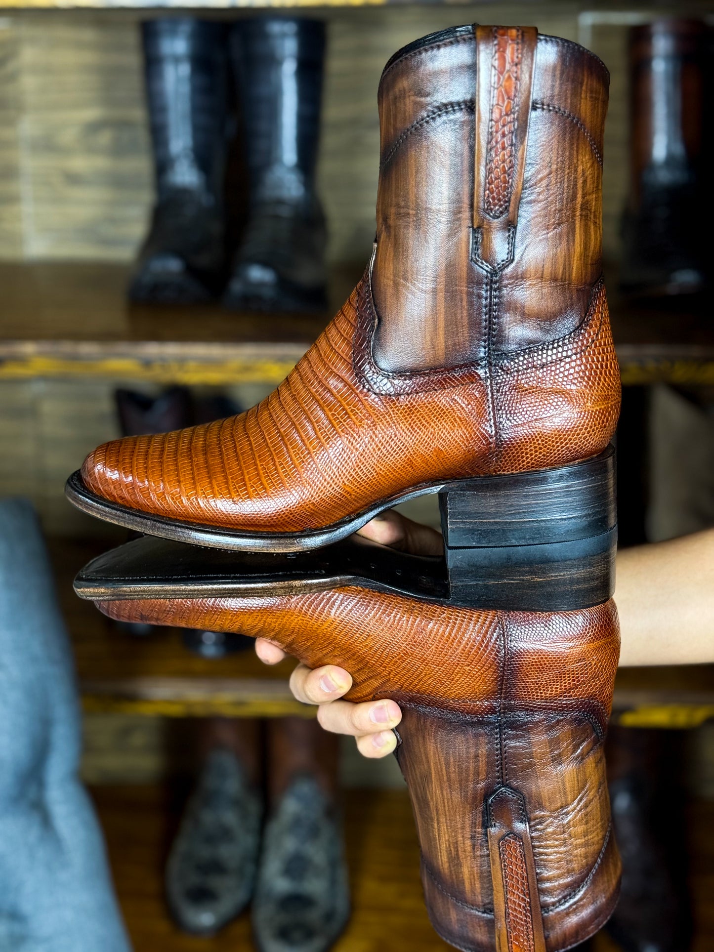 EMMA BROWN LIZARD BOOTS