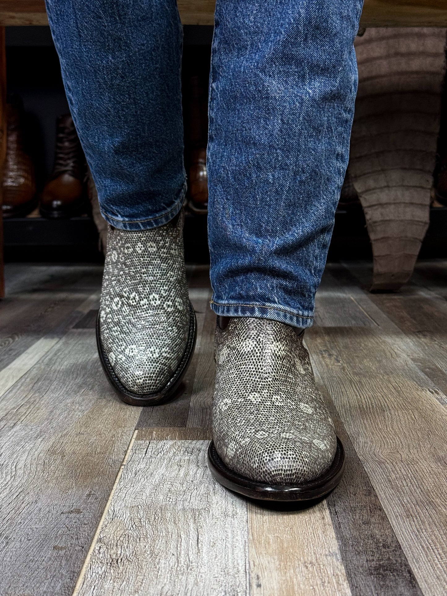 EMMA BROWN LIZARD BOOTS