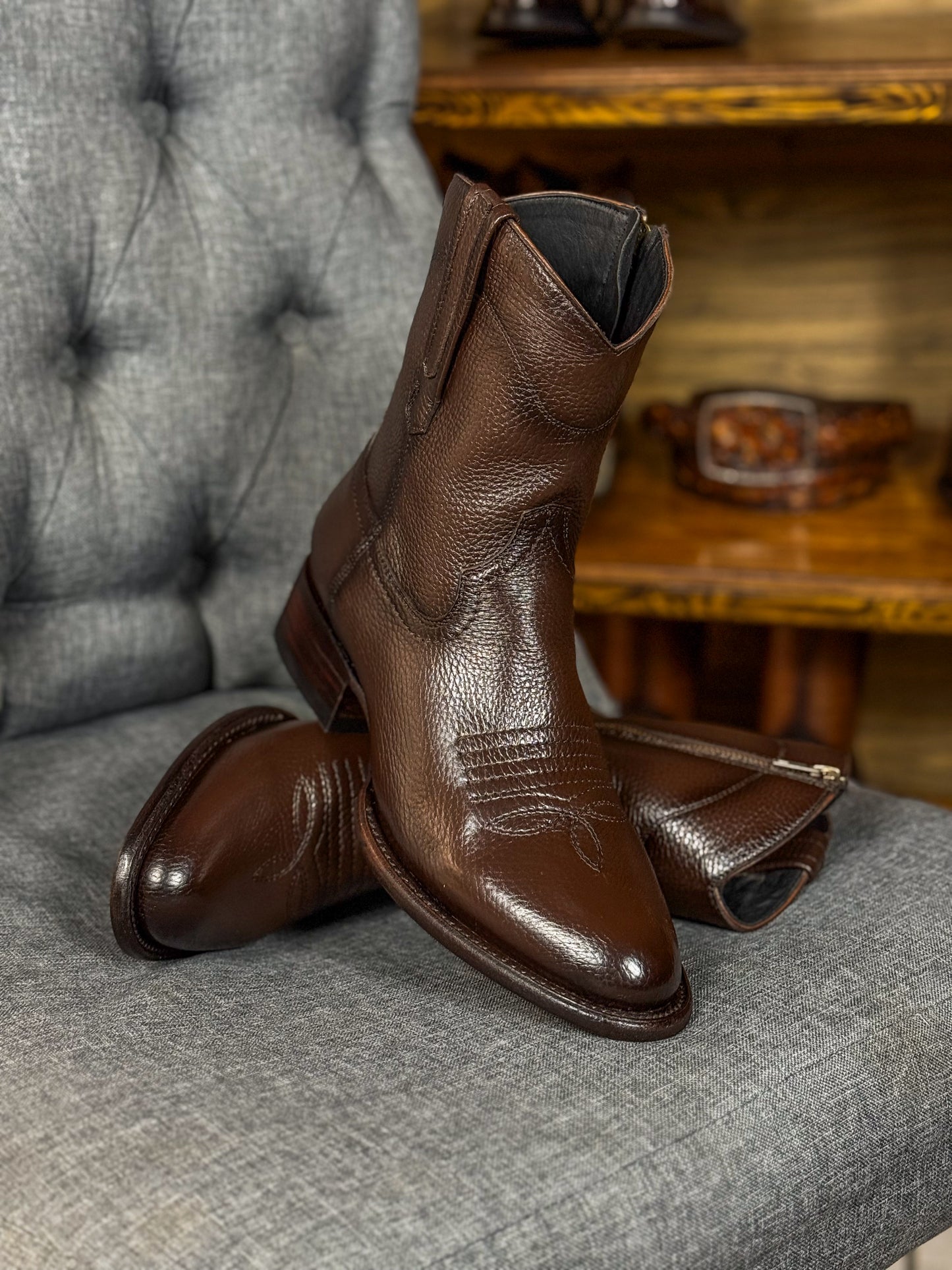 CARLO BROWN PITON BOOTS