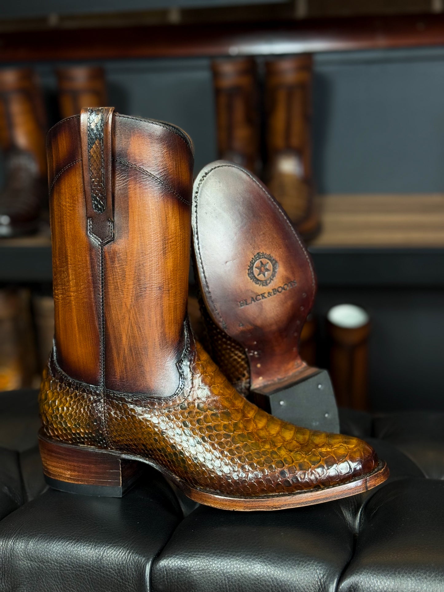EMMA BROWN PITON BOOTS