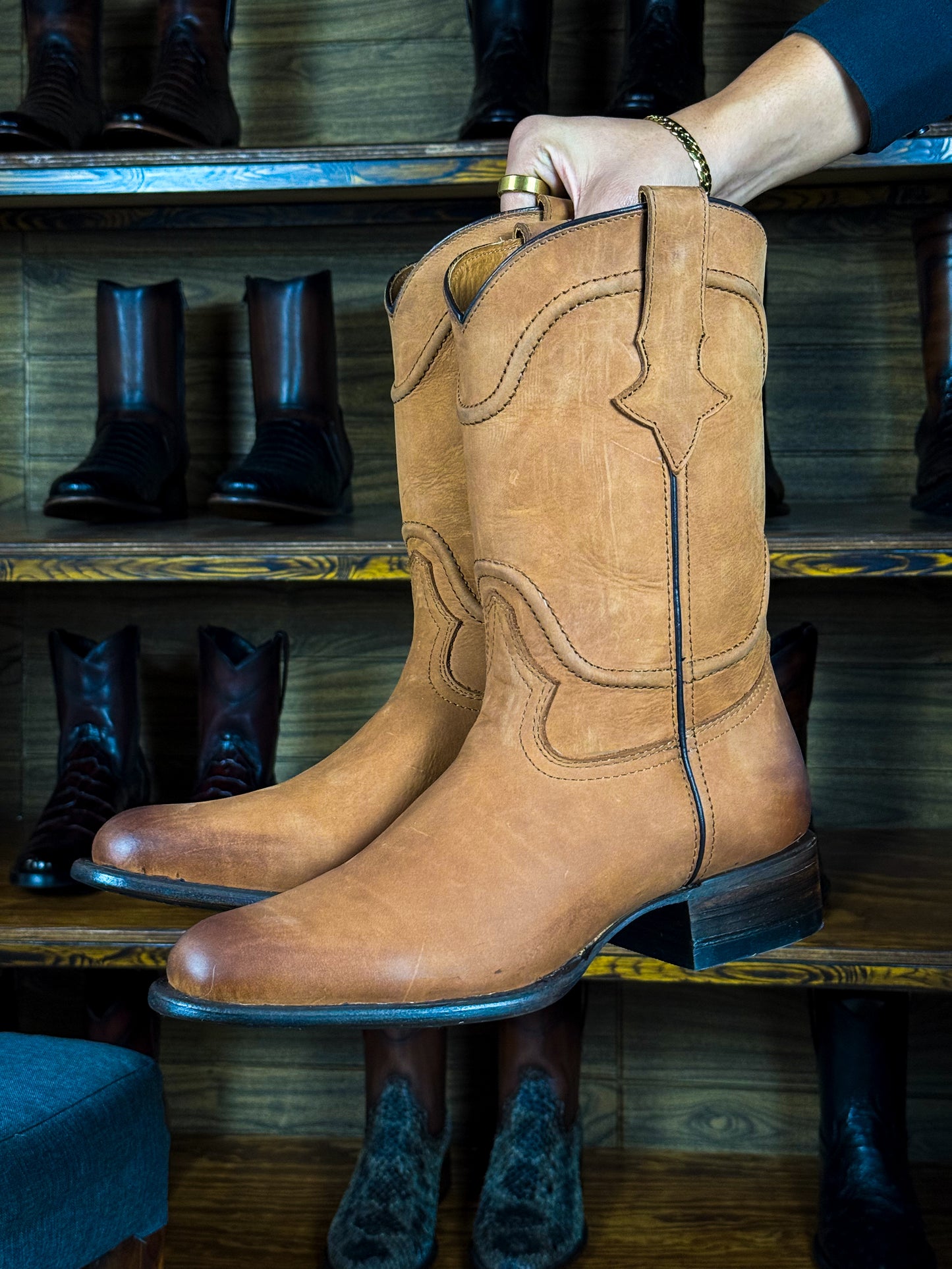 CARLO BROWN PITON BOOTS