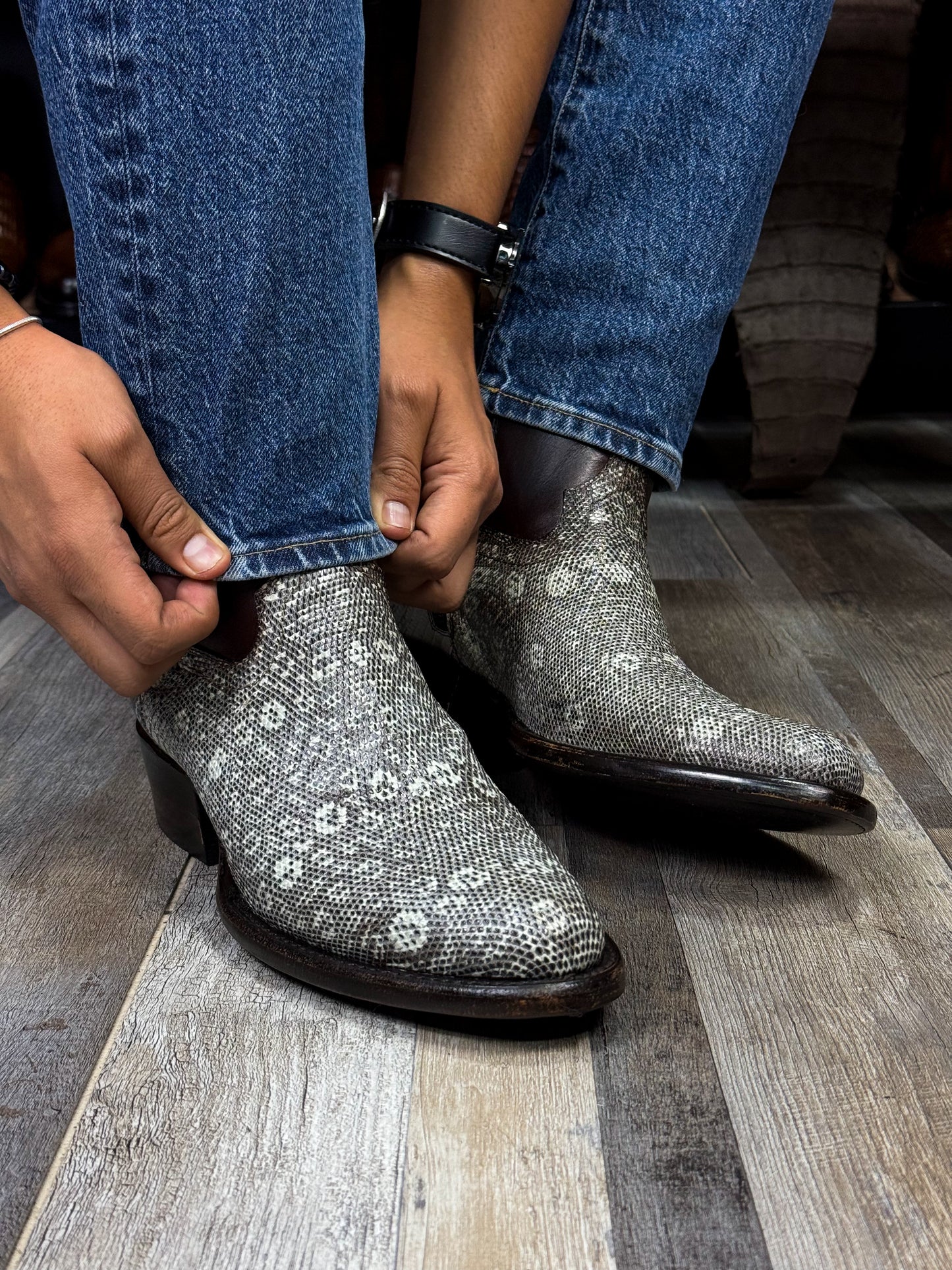 EMMA BROWN LIZARD BOOTS
