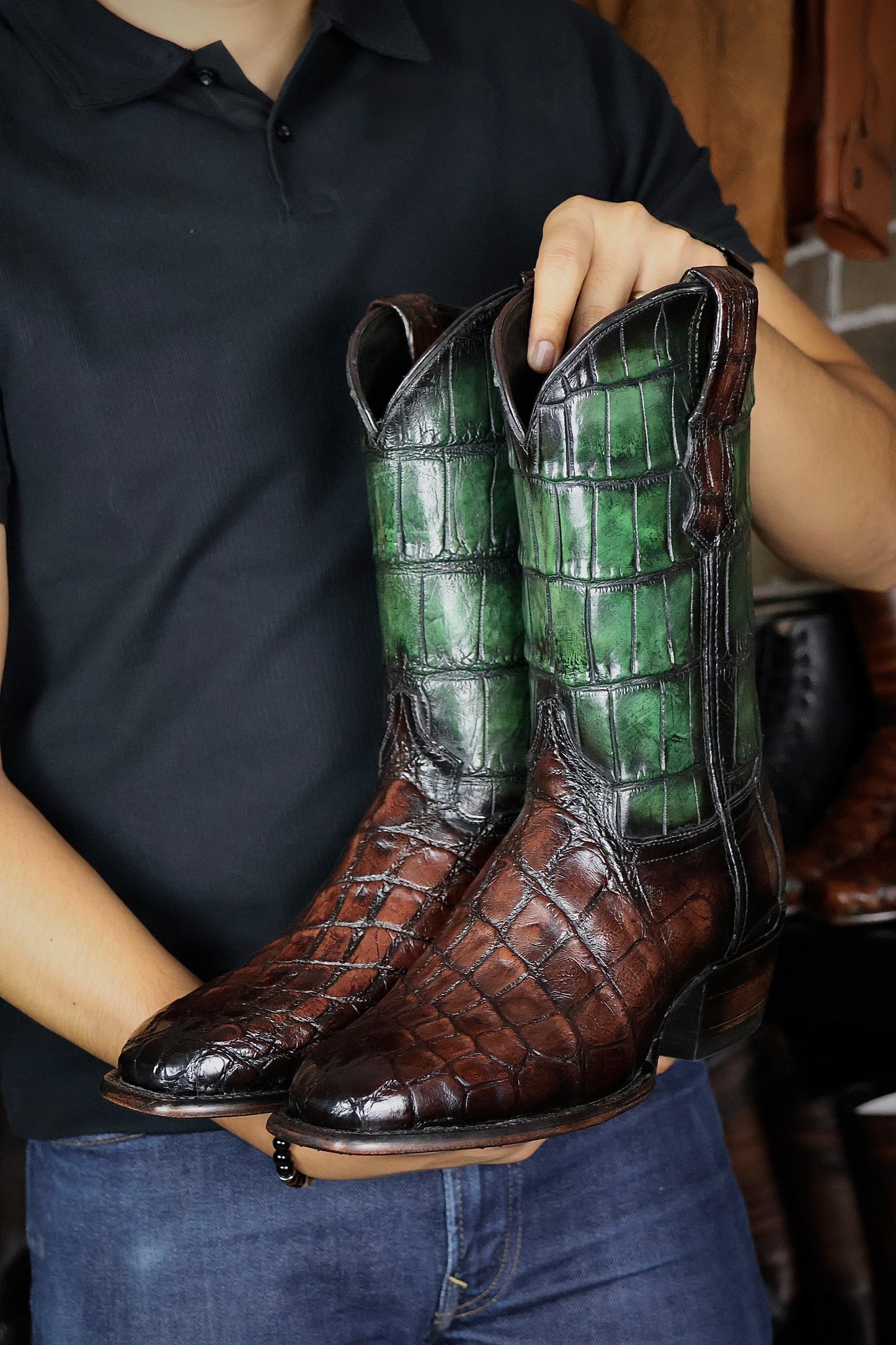 COWBOY CAFE VERDE FULL ALLIGATOR FRANCESA