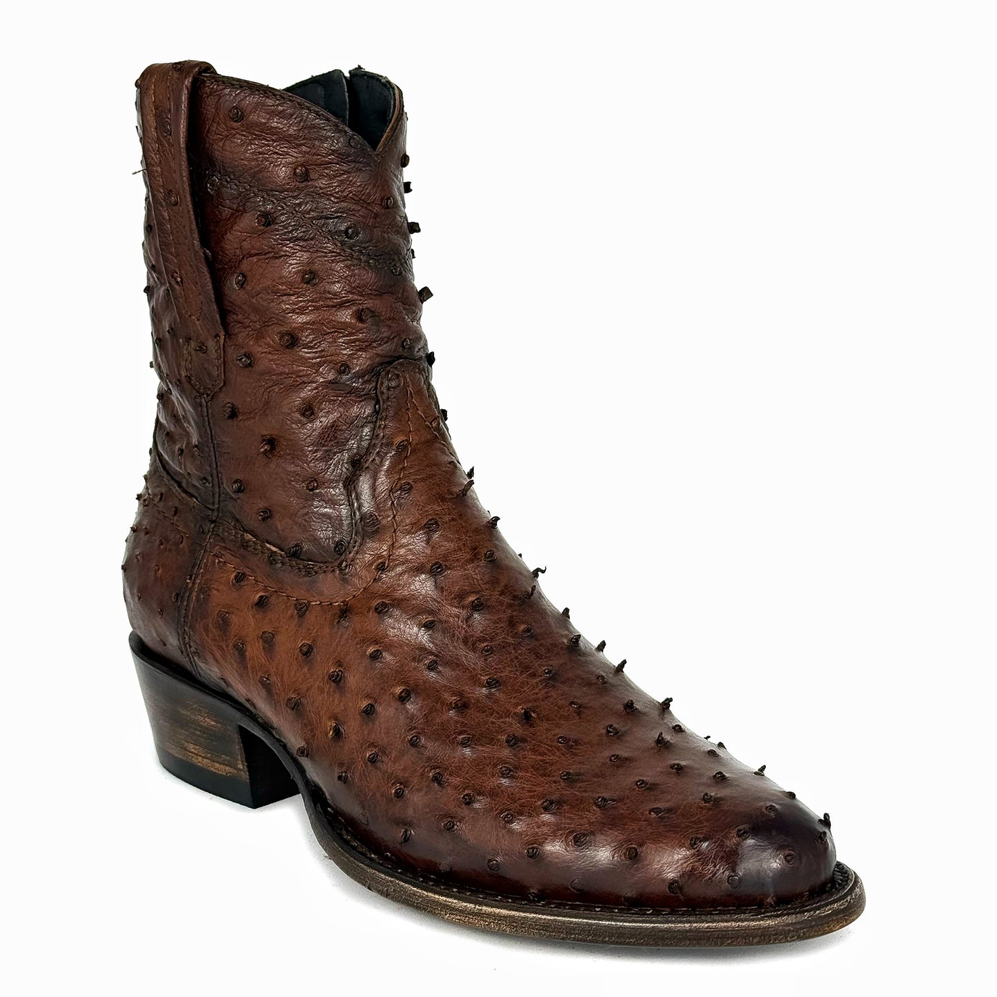 EMMA BROWN FULL AVESTRUZ BOOTS OVAL