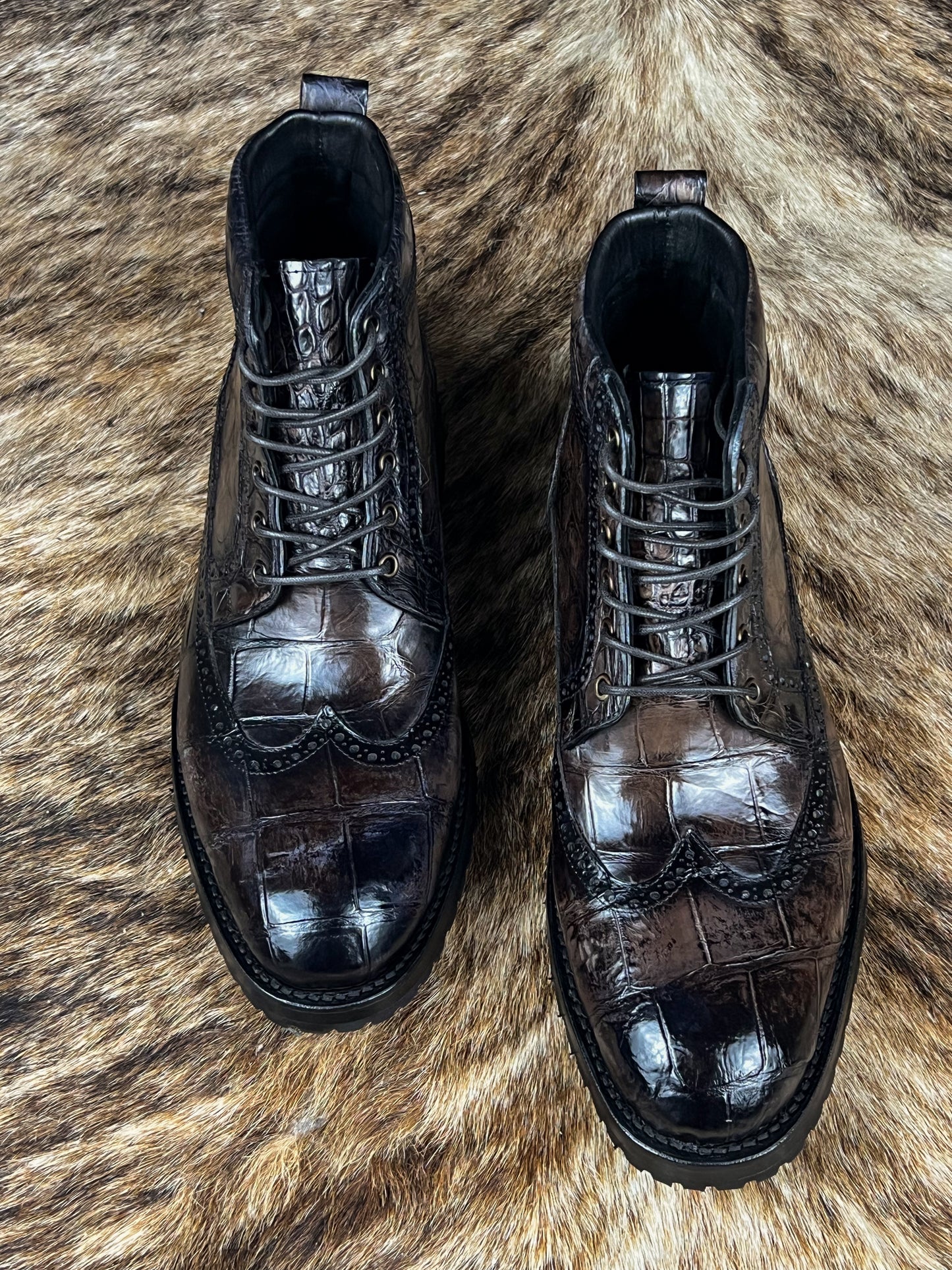 CARLO BROWN PITON BOOTS