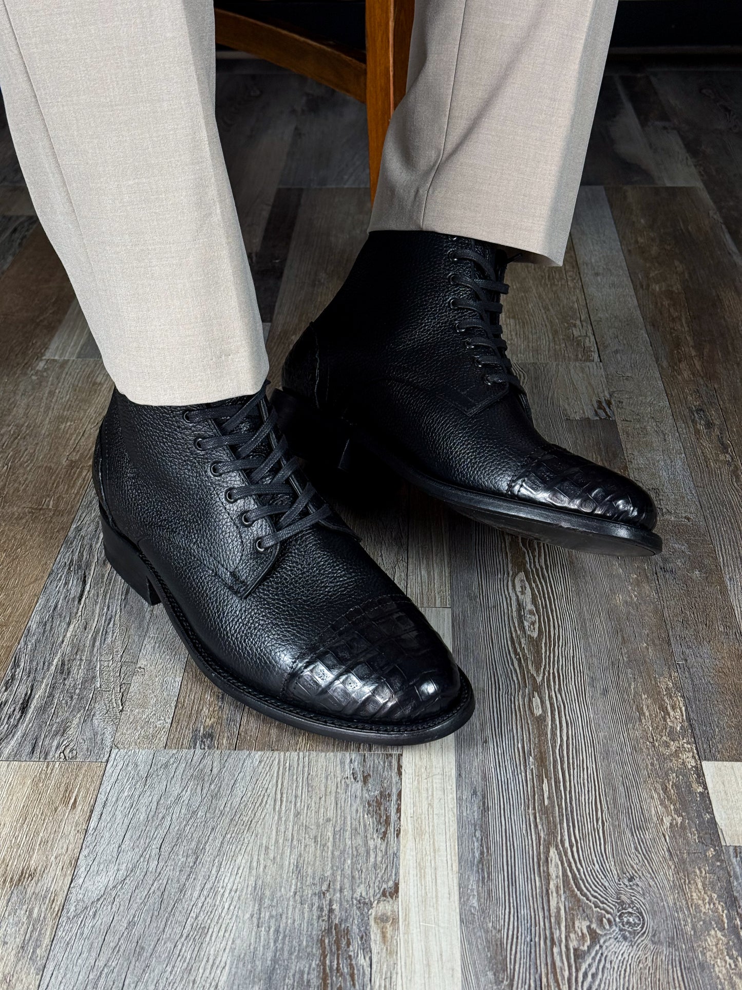CARLO BROWN PITON BOOTS