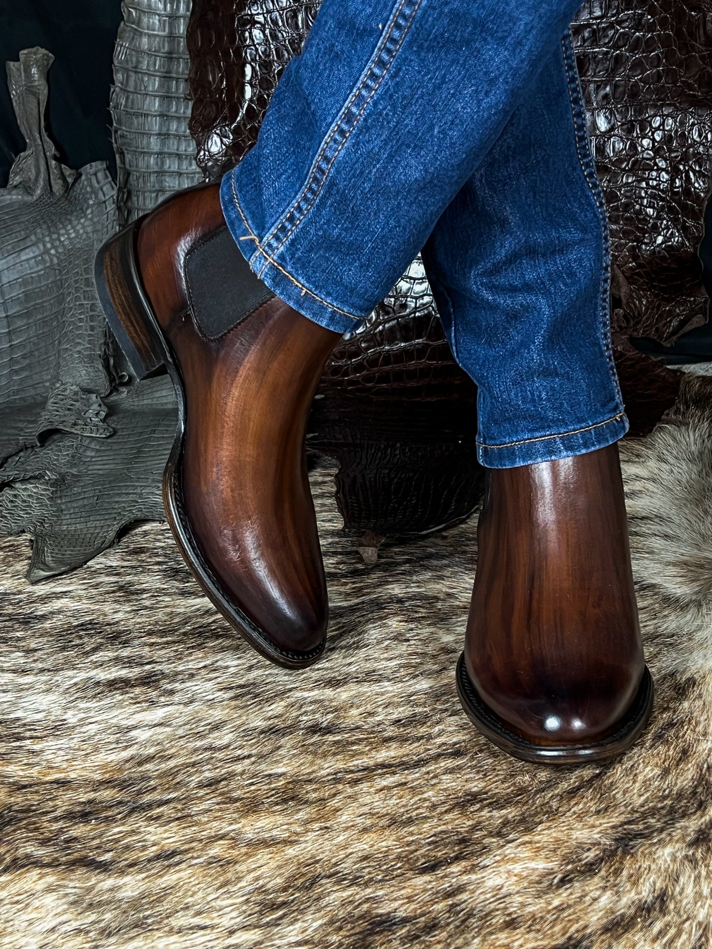 CARLO BROWN PITON BOOTS