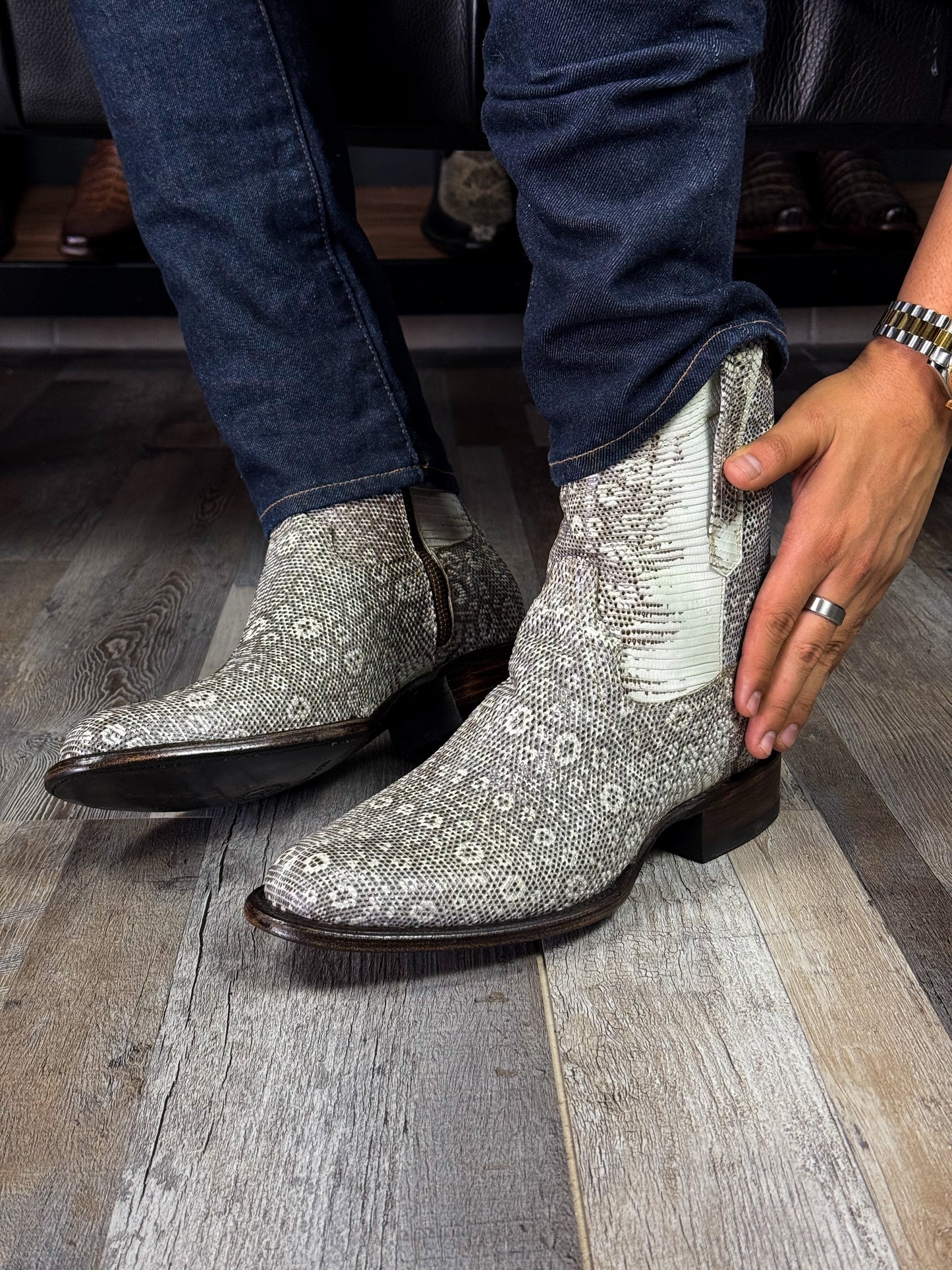 EMMA BROWN LIZARD BOOTS