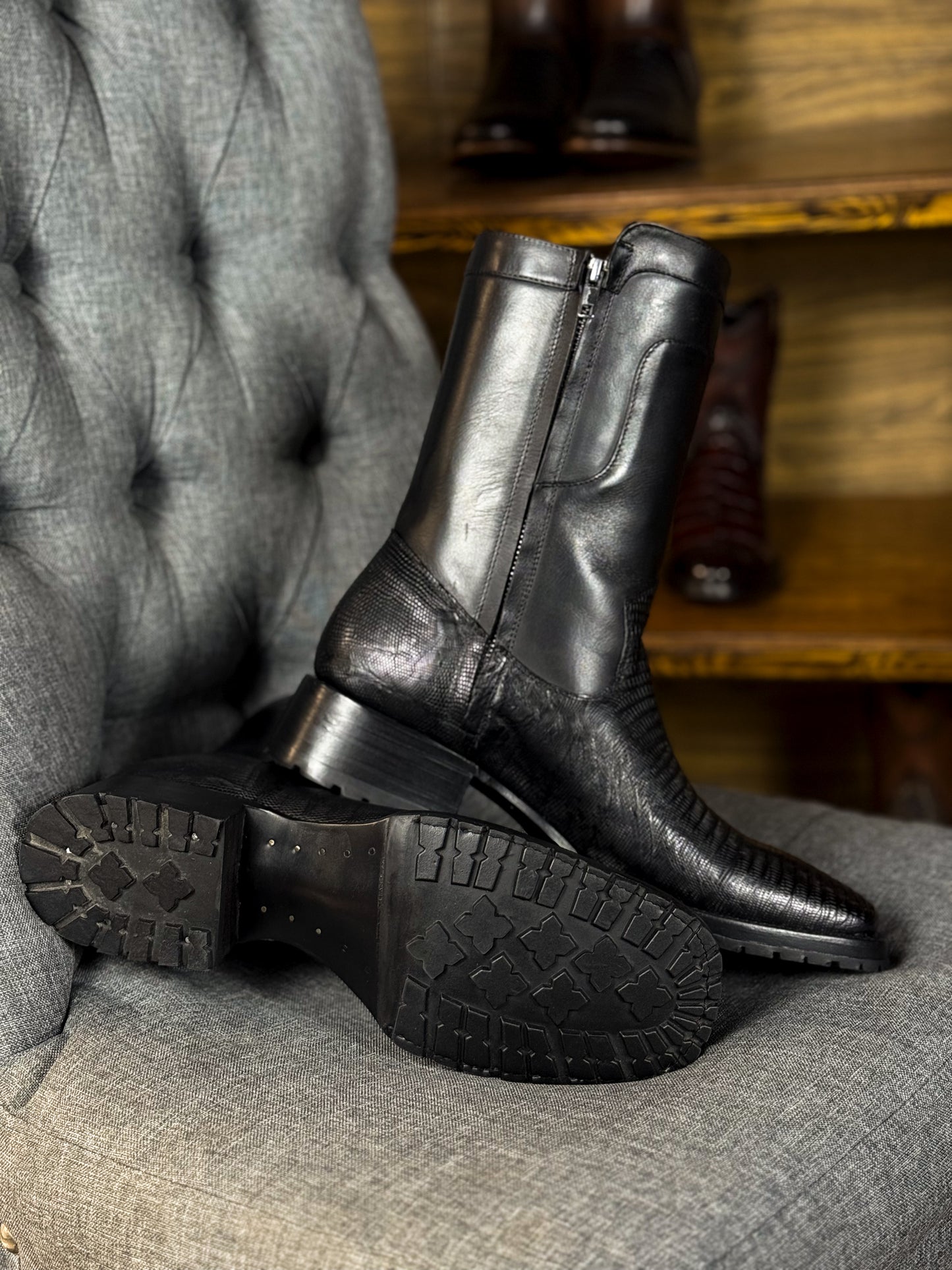 EMMA BROWN LIZARD BOOTS