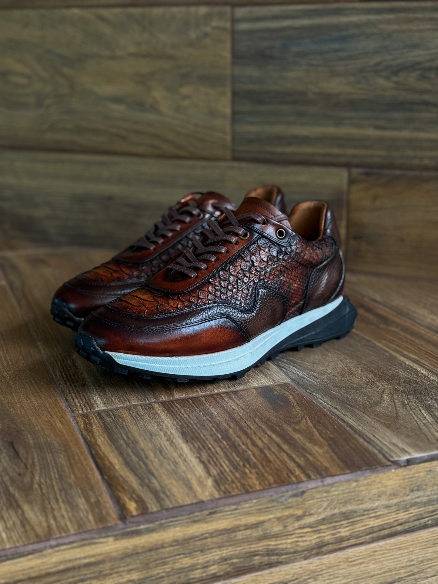 CARLO BROWN PITON BOOTS