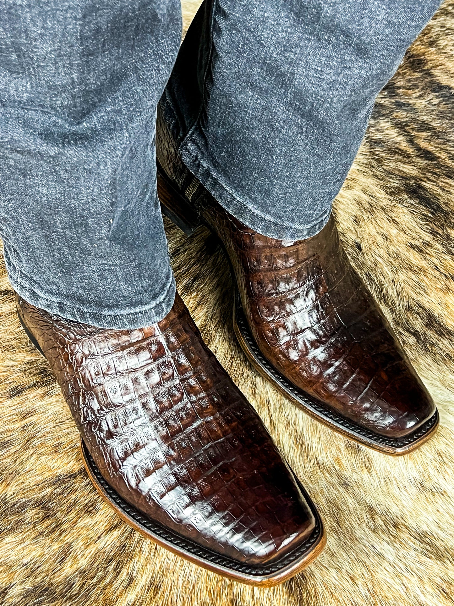 EMMA BROWN COCODRILO BOOTS DUBAI