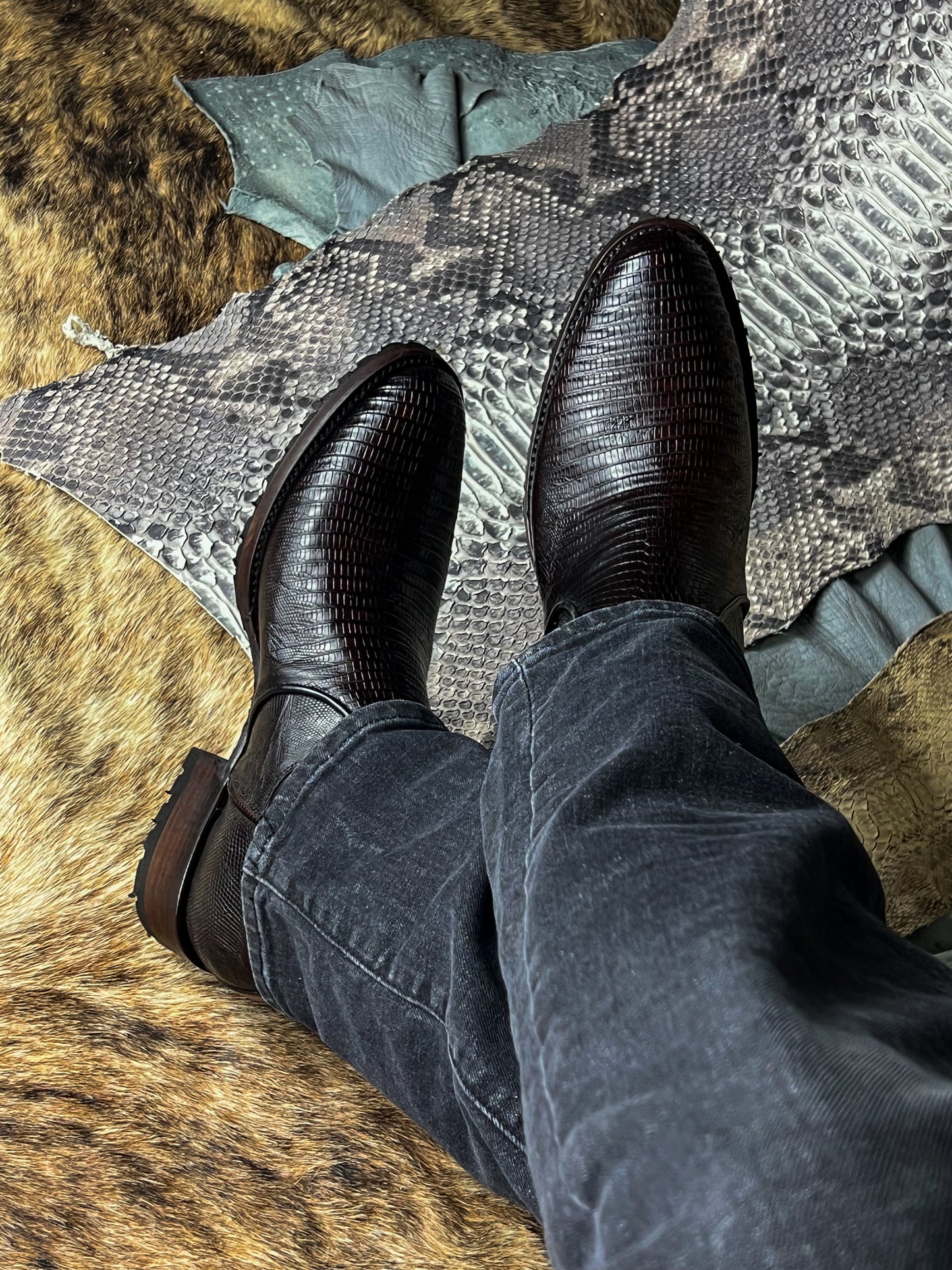 EMMA BROWN LIZARD BOOTS