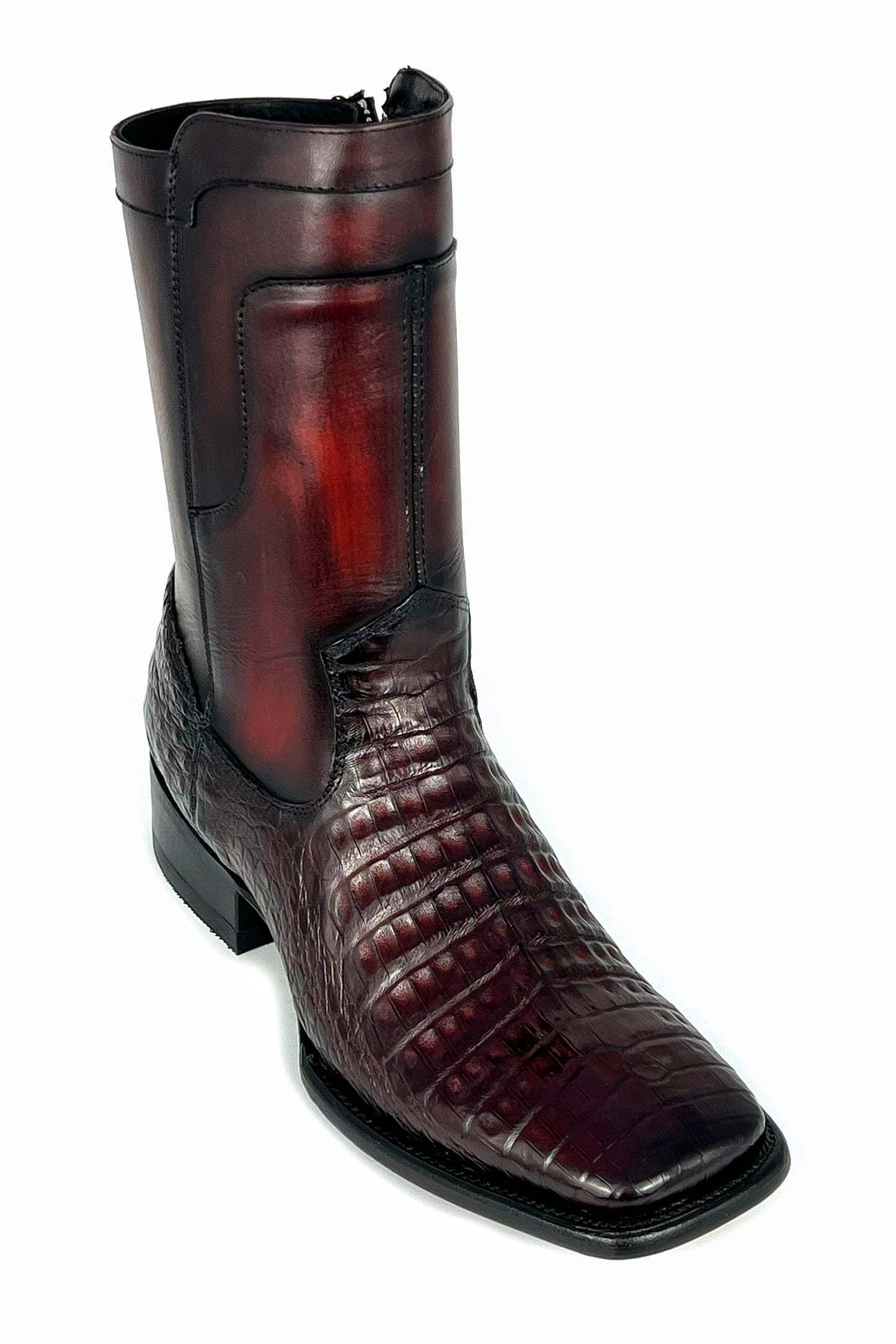 EDGAR BROWN CROCODILE BOOTS