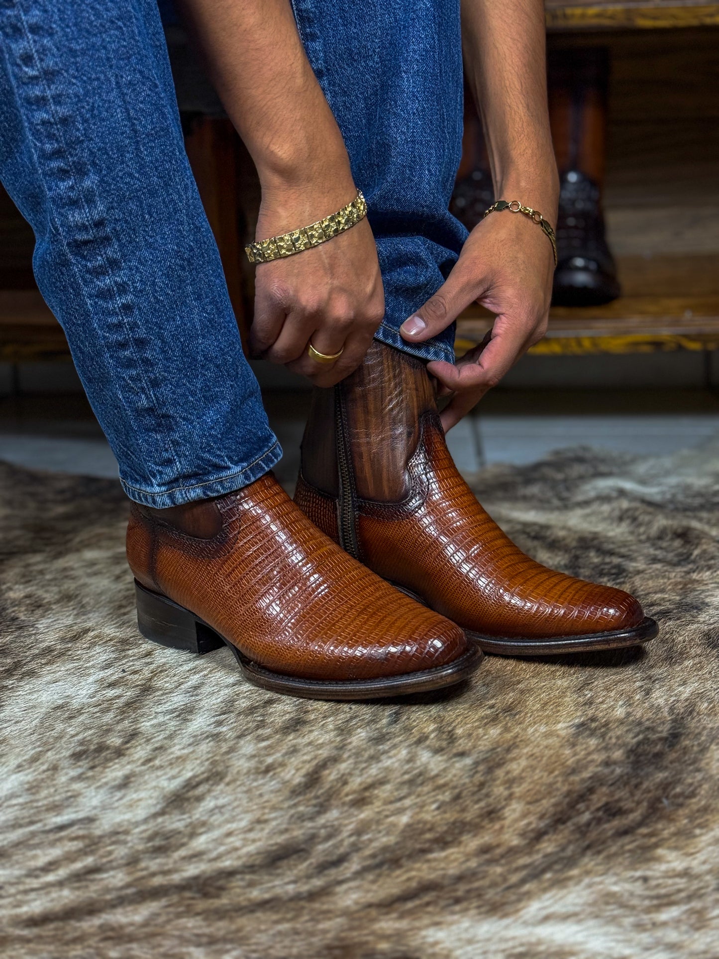EMMA BROWN LIZARD BOOTS