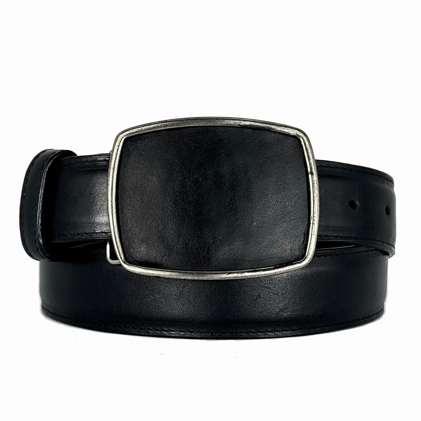 CINTO NEGRO PIEL HEBILLA CUADRADA