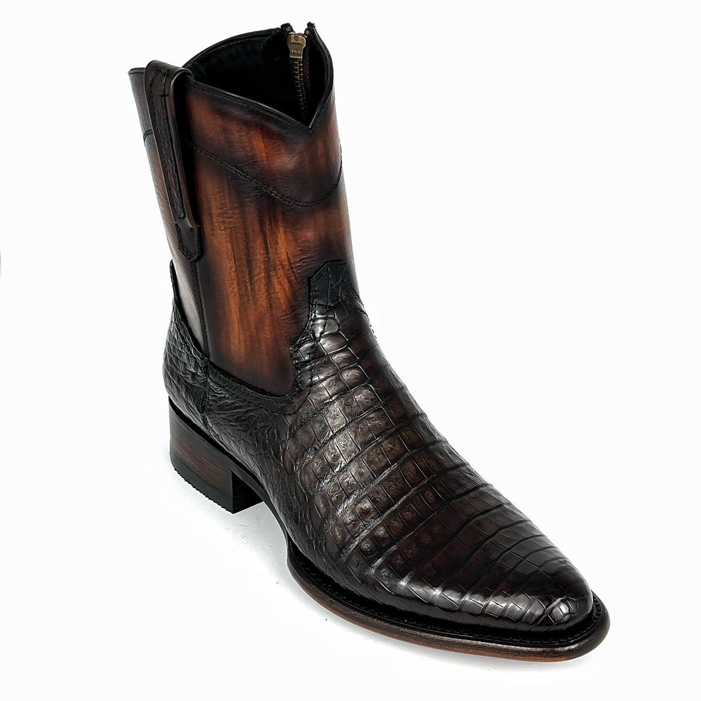 EMMA BROWN COCODRILO BOOTS OVAL