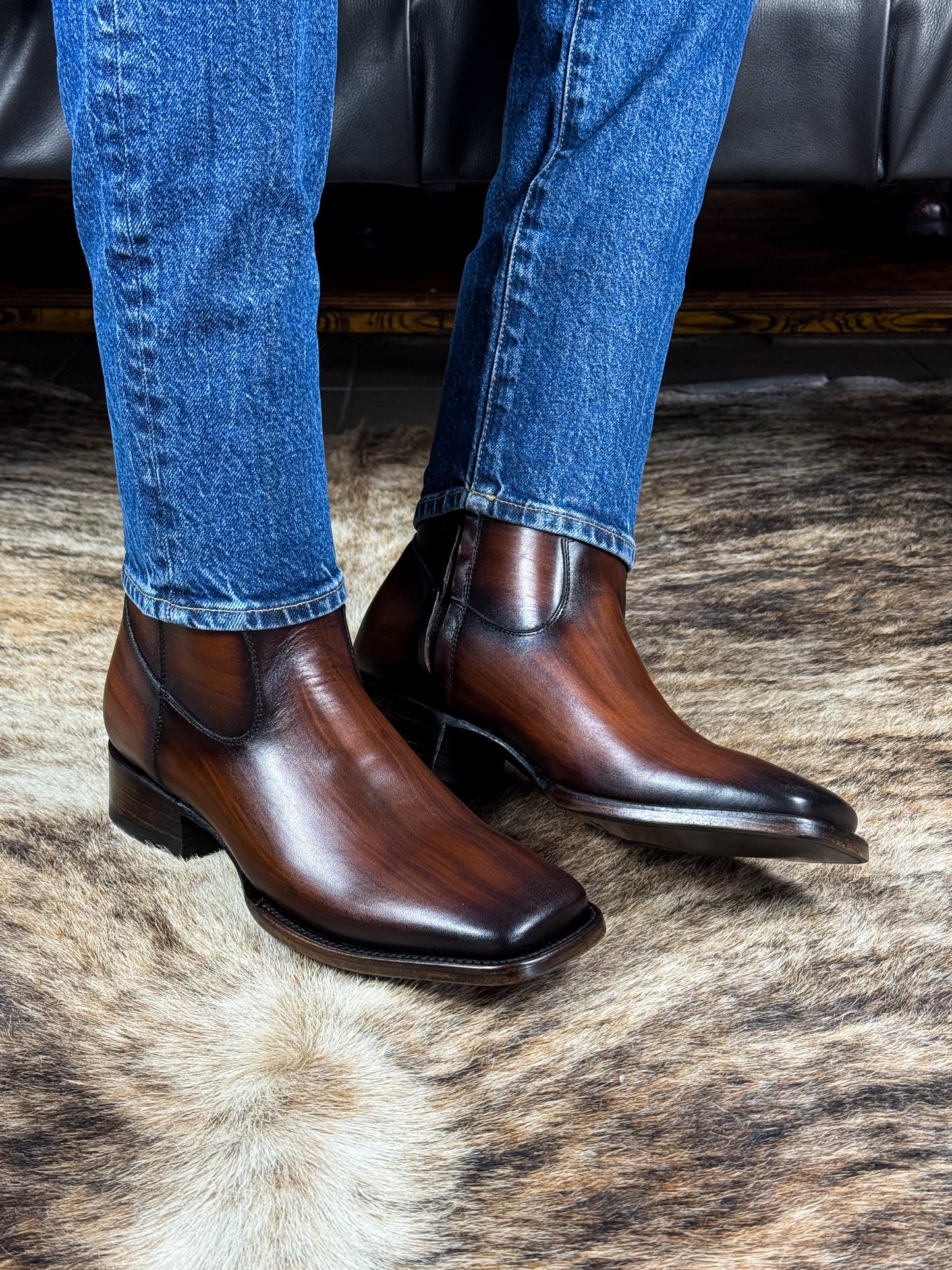 CARLO BROWN PITON BOOTS