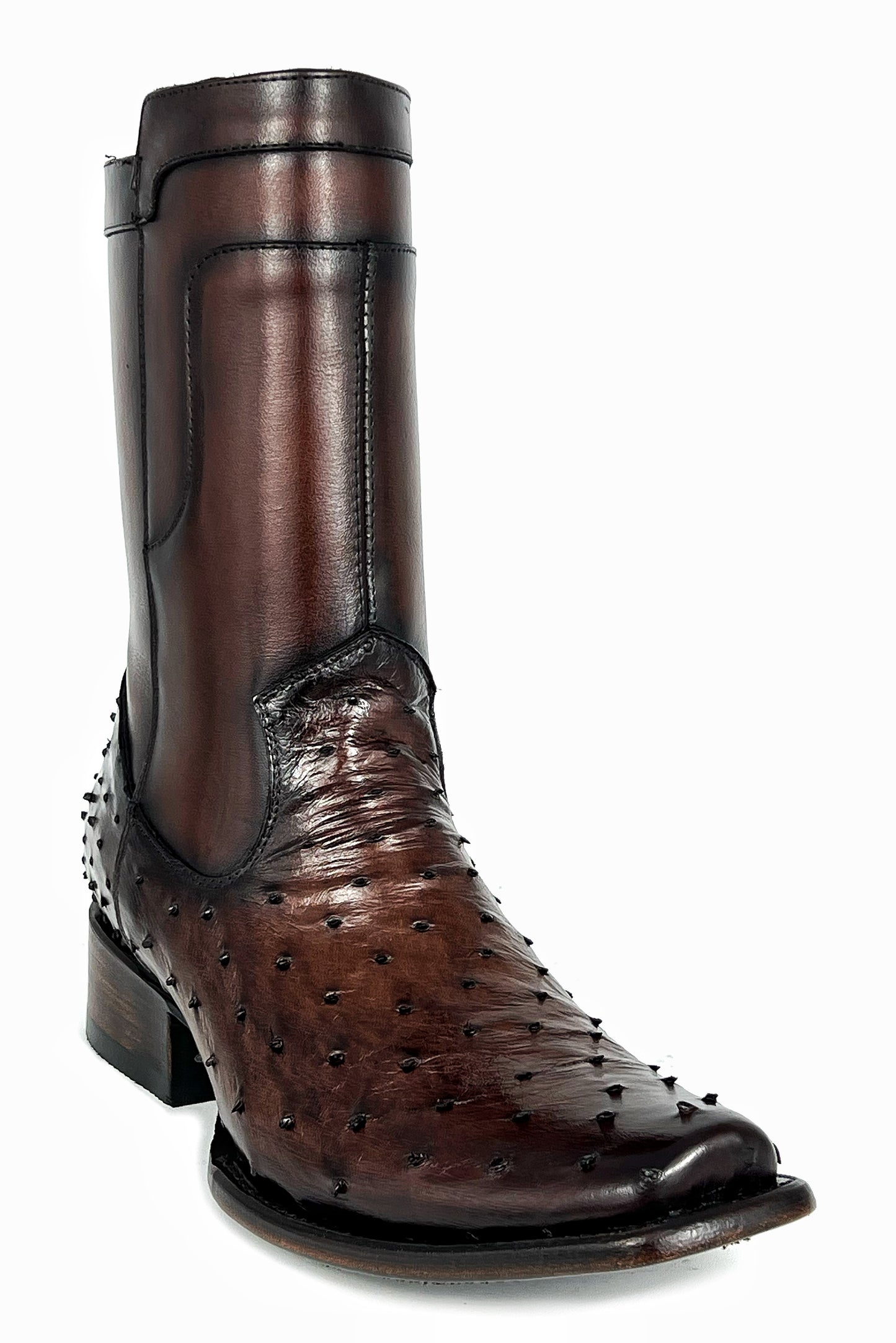 EMMA BROWN OSTRICH BOOTS