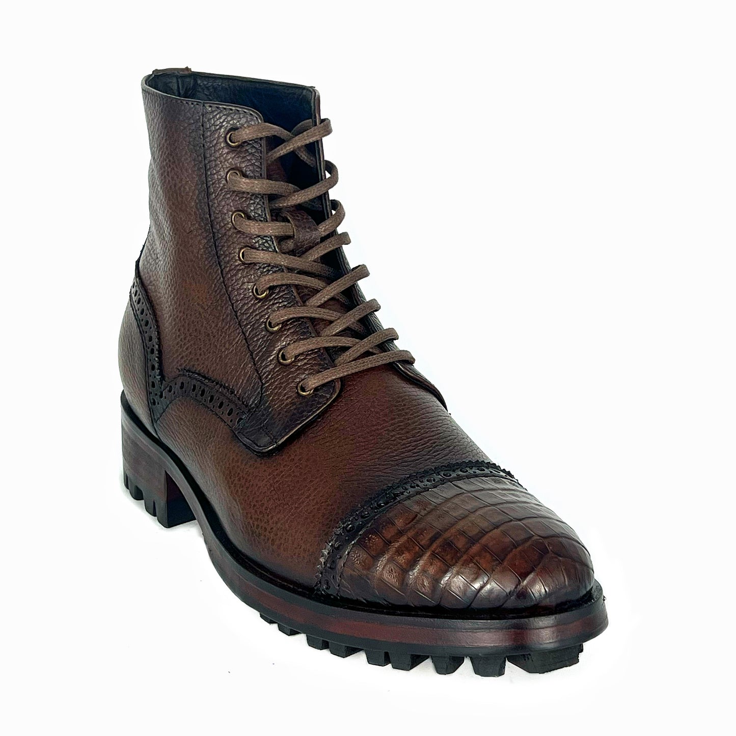 CARLO BROWN PITON BOOTS