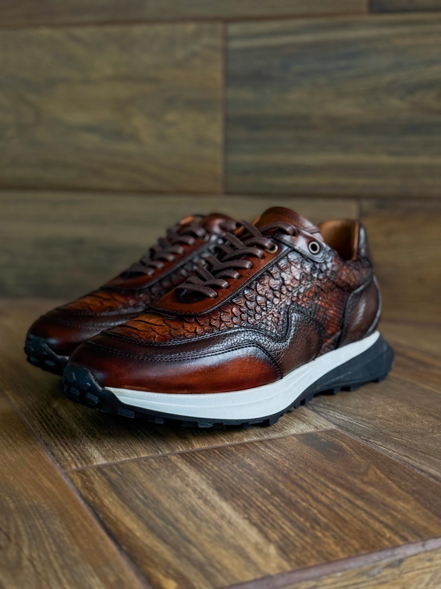 CARLO BROWN PITON BOOTS