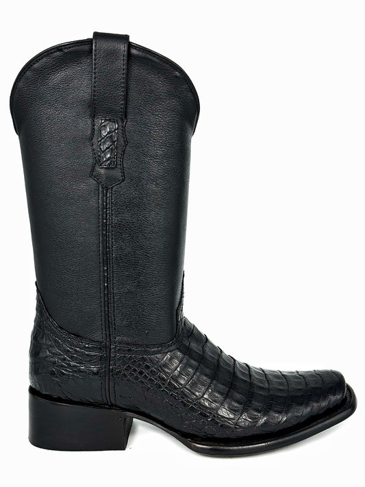 EDGAR BROWN CROCODILE BOOTS