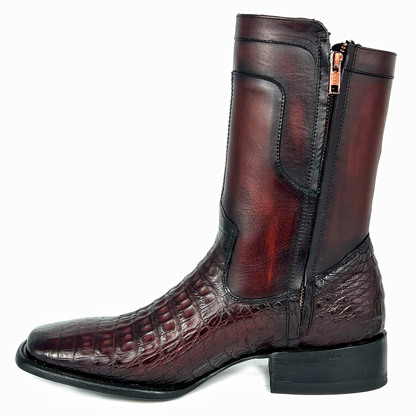 EDGAR BROWN CROCODILE BOOTS