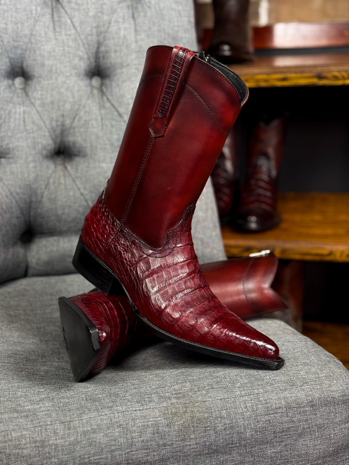 EMMA HIGH RED COCODRILO FUSCUS TEXANA