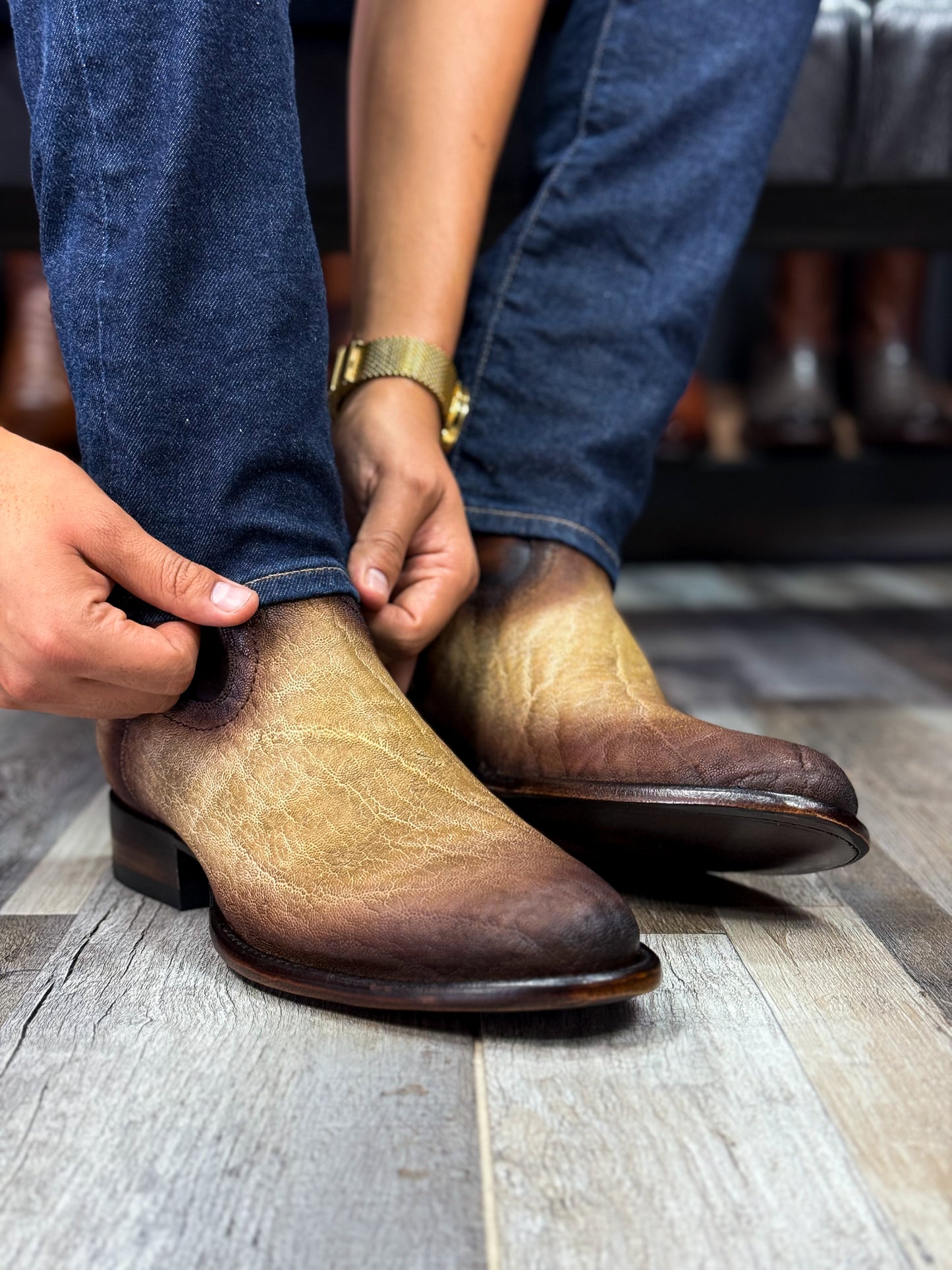EMMA BEIGE ELEFANTE BOOTS OVAL