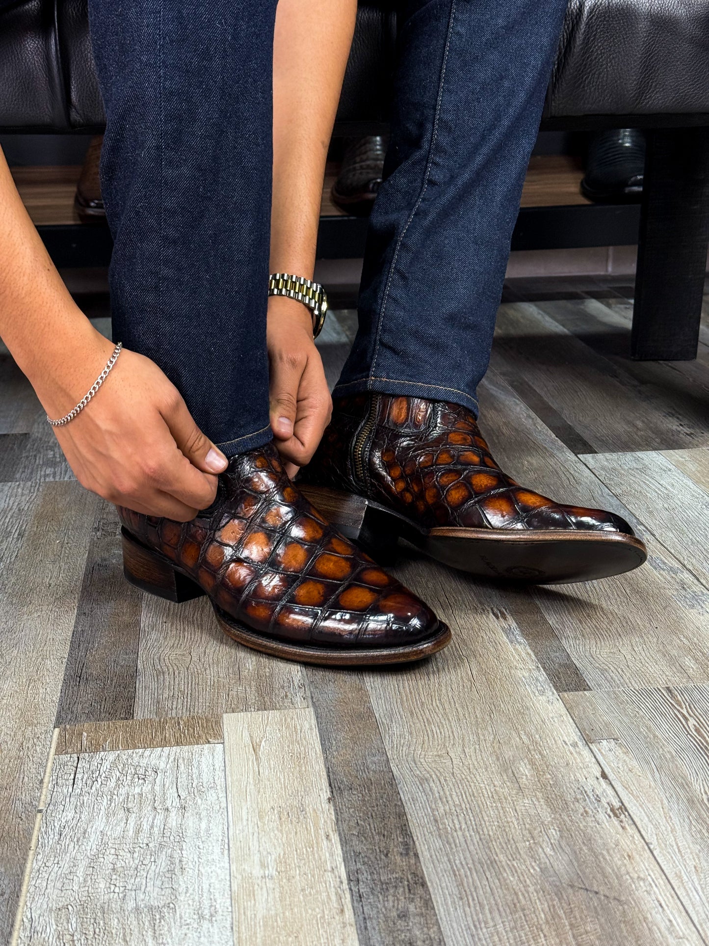 EMMA SOMBREADO FULL COCODRILO MORELETI BOOTS OVAL