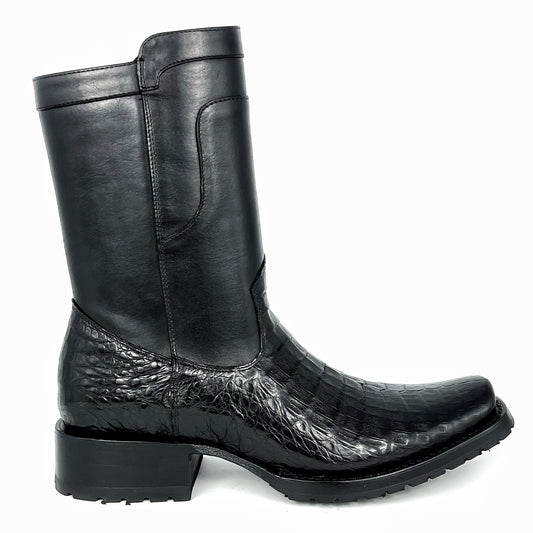 EDGAR BROWN CROCODILE BOOTS
