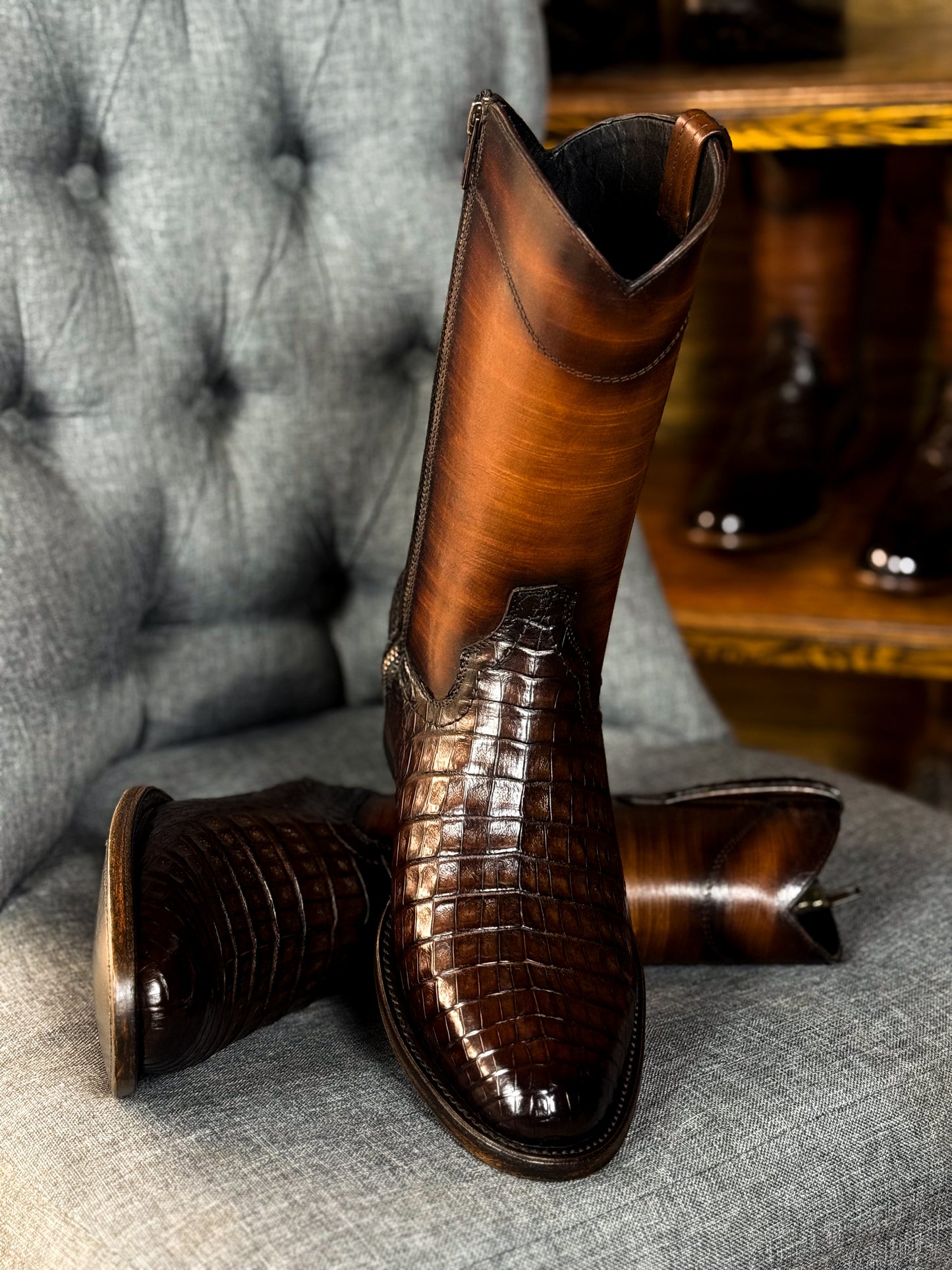 EMMA HIGH BROWN COCODRILO FUSCUS OVAL