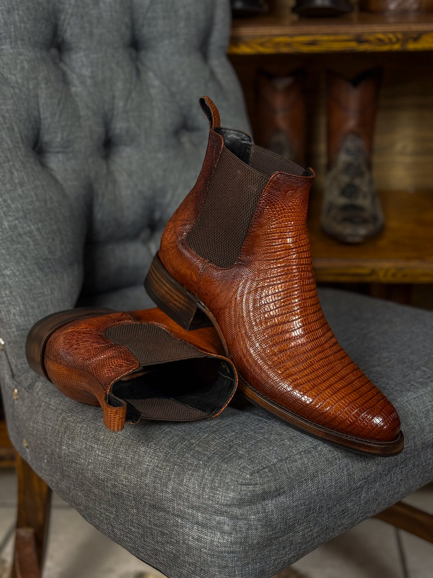 CARLO BROWN PITON BOOTS