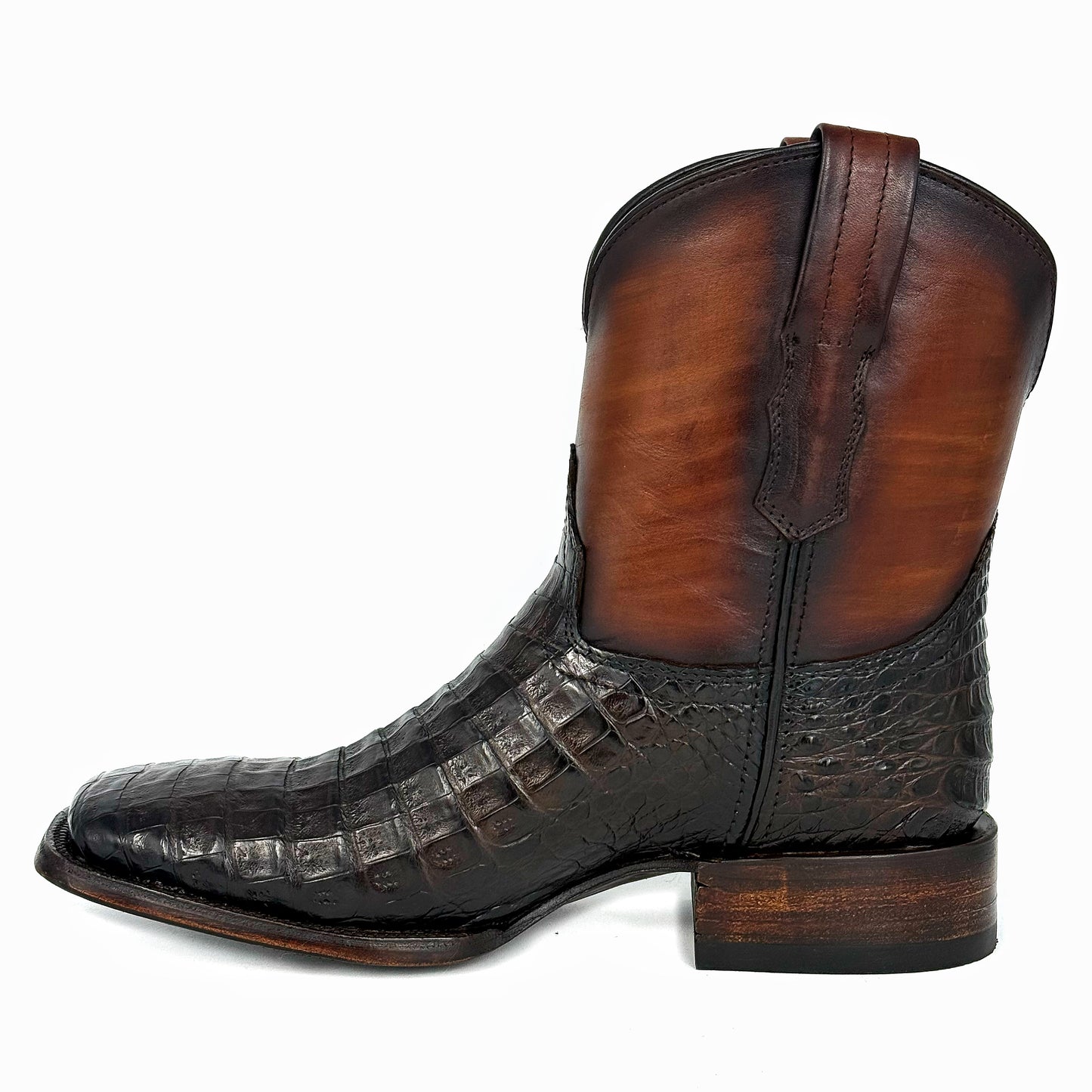 EDGAR BROWN CROCODILE BOOTS