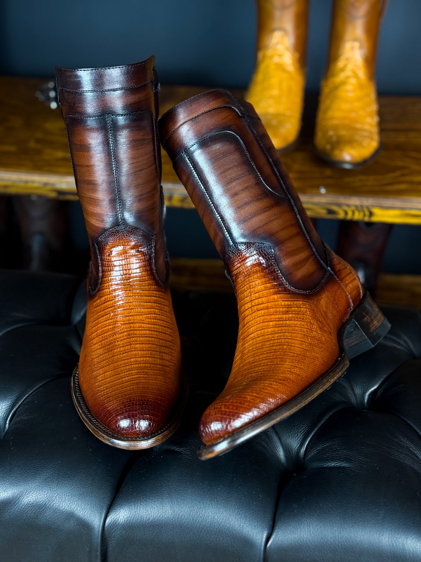 EMMA BROWN LIZARD BOOTS