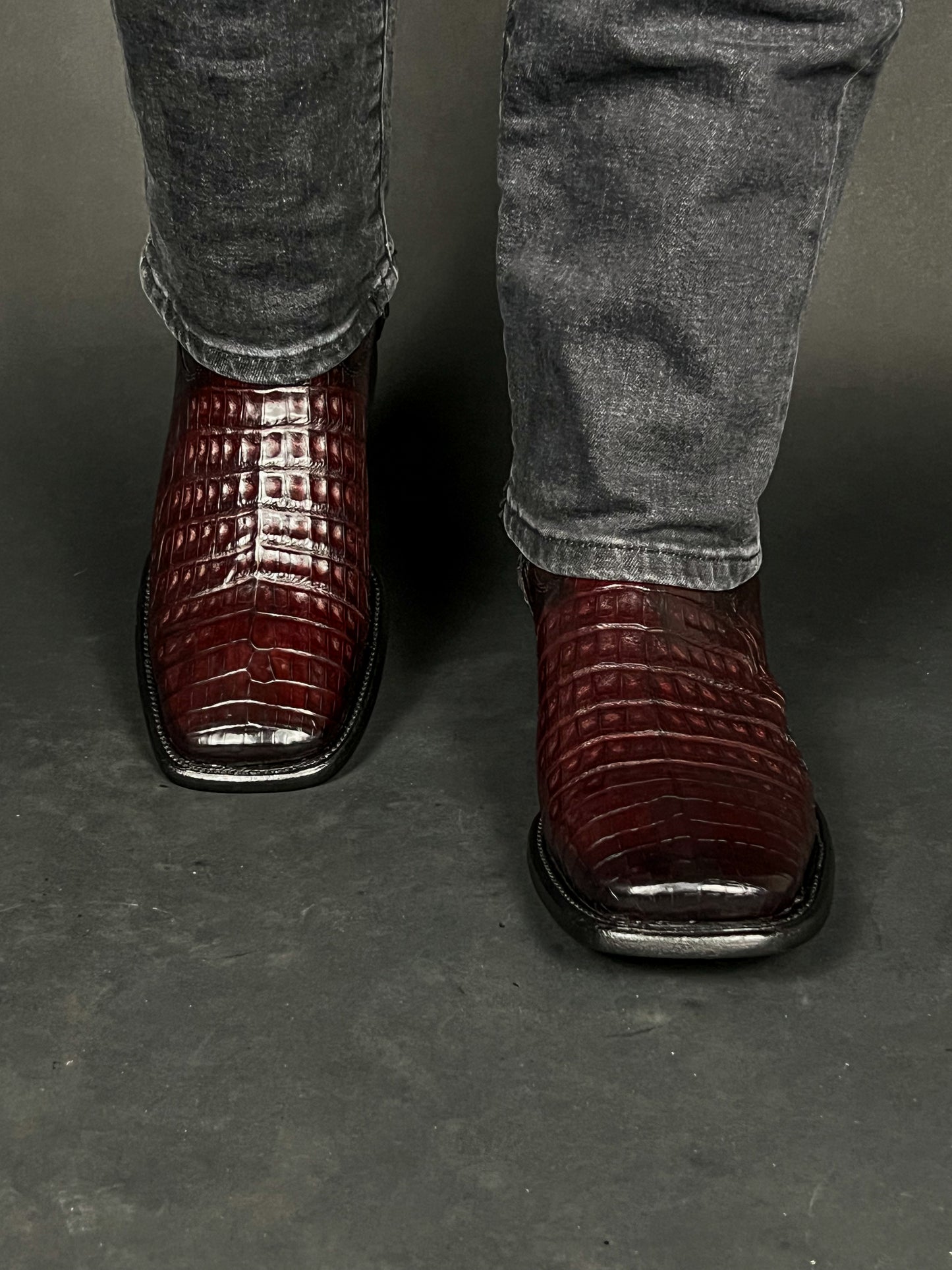 EDGAR BROWN CROCODILE BOOTS