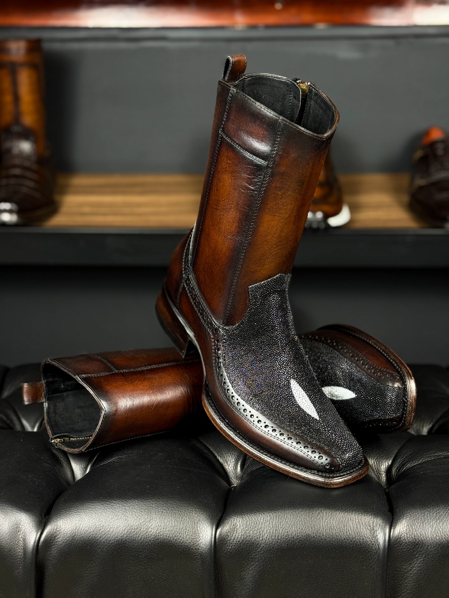 EMMA BROWN PITON BOOTS