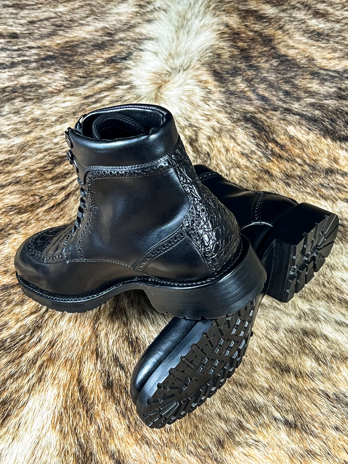 CARLO BROWN PITON BOOTS